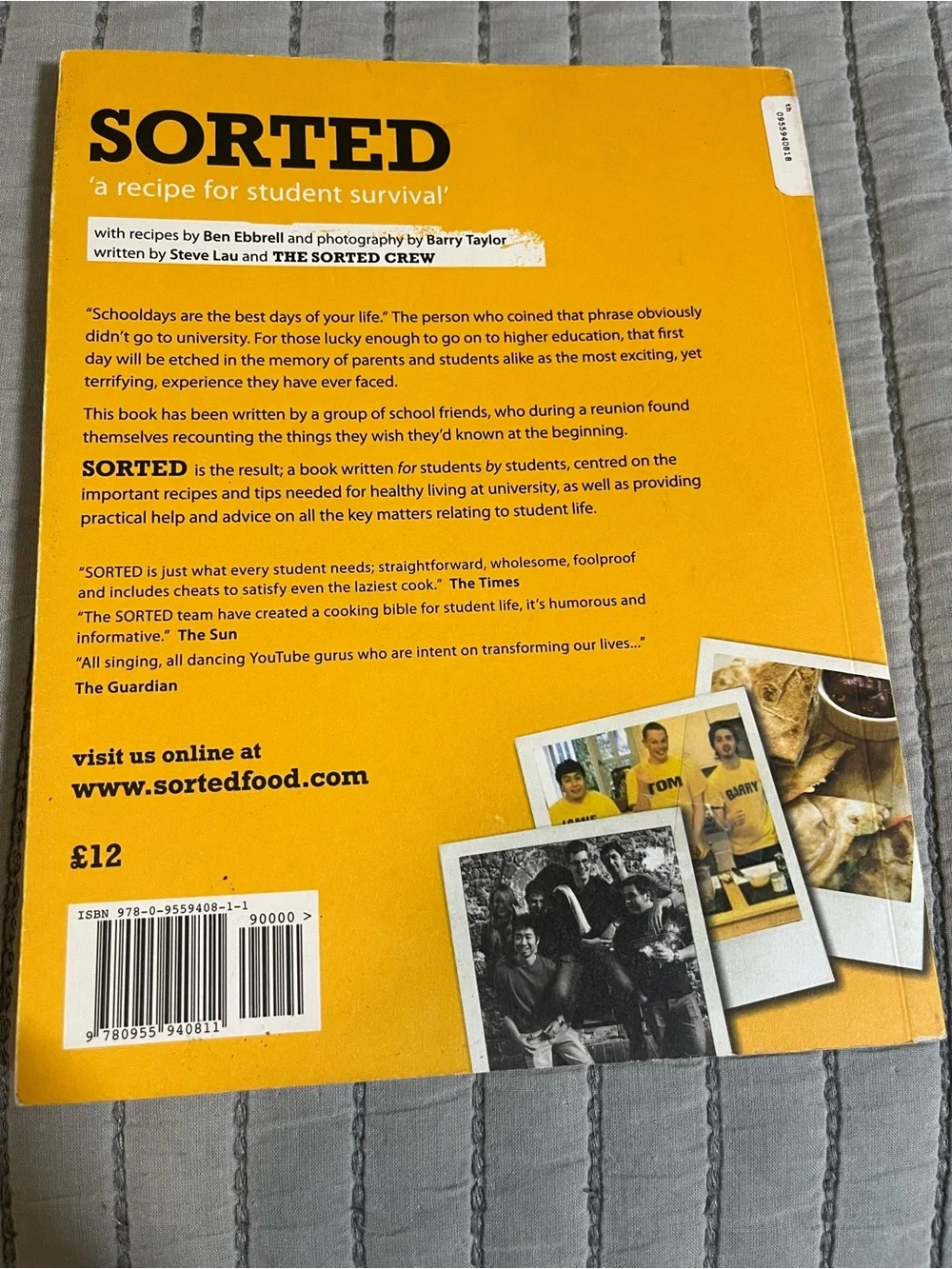 'a recipe for student survival' Cookbook - Yellow/Black Cover